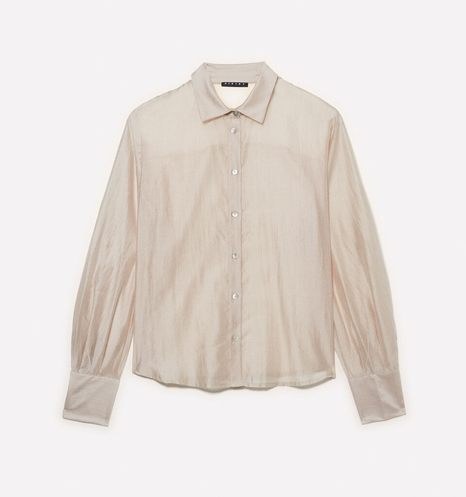 Beige semi sheer shirt - women's shirts - Beige | Sisley image number 5